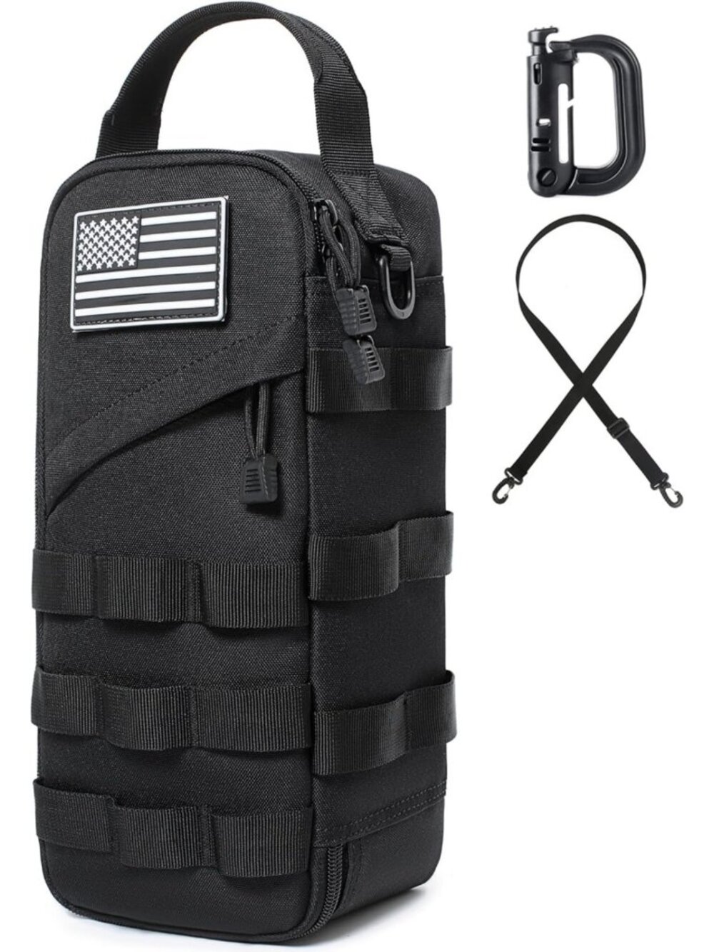 Heavy Duty 12-Inch Tool Bag with D-Clip & Shoulder Strap | Tactical Molle EDC